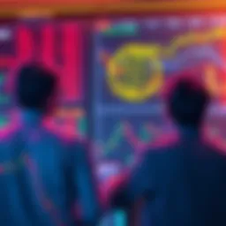 Investors choosing AI stocks over Bitcoin Group of investors discussing stock charts and AI stocks while turning away from Bitcoin graphics