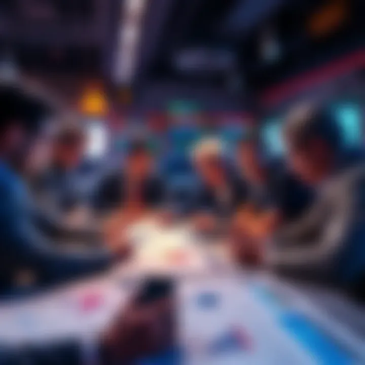 Investors Analyzing AI Lab Reports Group of investors gathered around a table looking at financial reports related to AI labs, focused on OpenAI and Anthropic