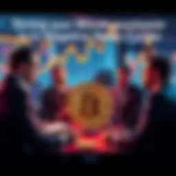 Group of investors discussing Bitcoin purchases amid negative news headlines