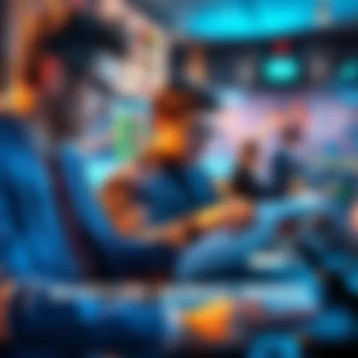 A group of investors examining charts and graphs to understand market predictions