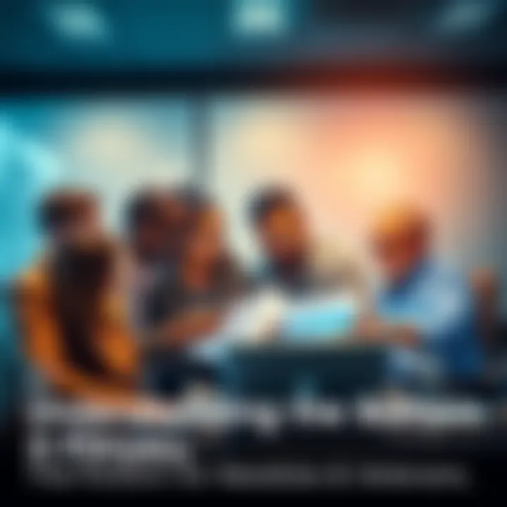 A group of diverse investors discussing strategies over a laptop, comparing notes and charts on market trends, representing both newbies and veterans in finance.