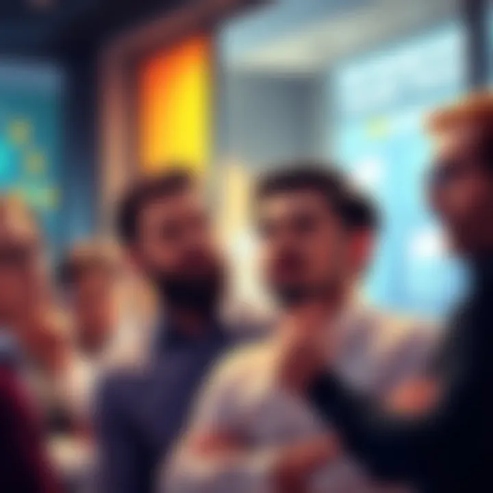 A group of investors discussing their views on the recent price talk ban by Gr33nHatt3R, showing mixed reactions with some appearing concerned while others seem supportive.