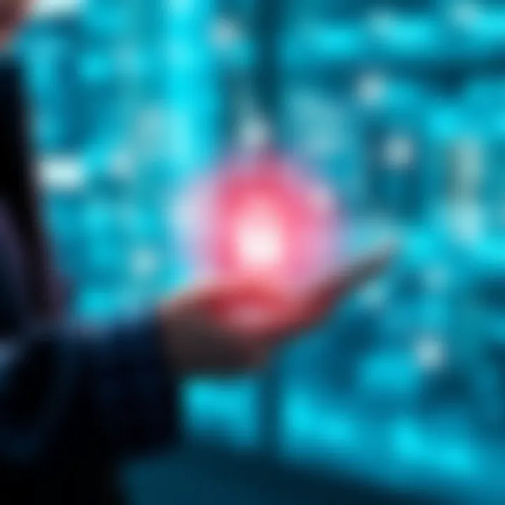 IoT Payments on Hedera A person using a smartphone to make an IoT payment with digital icons representing security and efficiency around it.