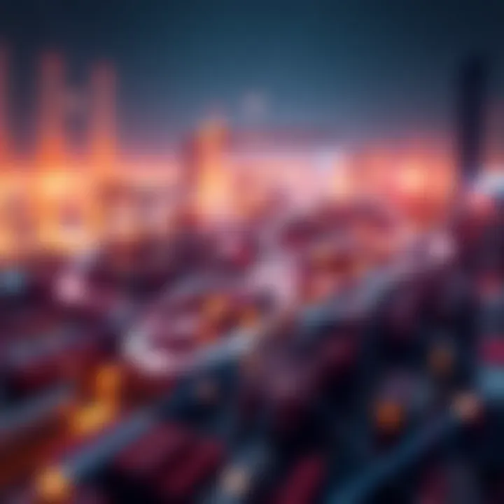 A visual representation of IOTA technology in logistics, showing interconnected digital networks improving trade efficiency and transparency.