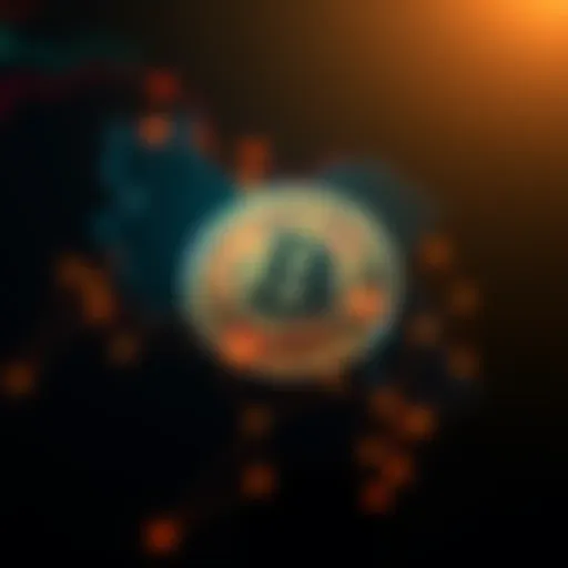 A digital representation of bitcoin with an outline of Iran and trade routes, symbolizing the acceptance of bitcoin for the Hormuz tax.