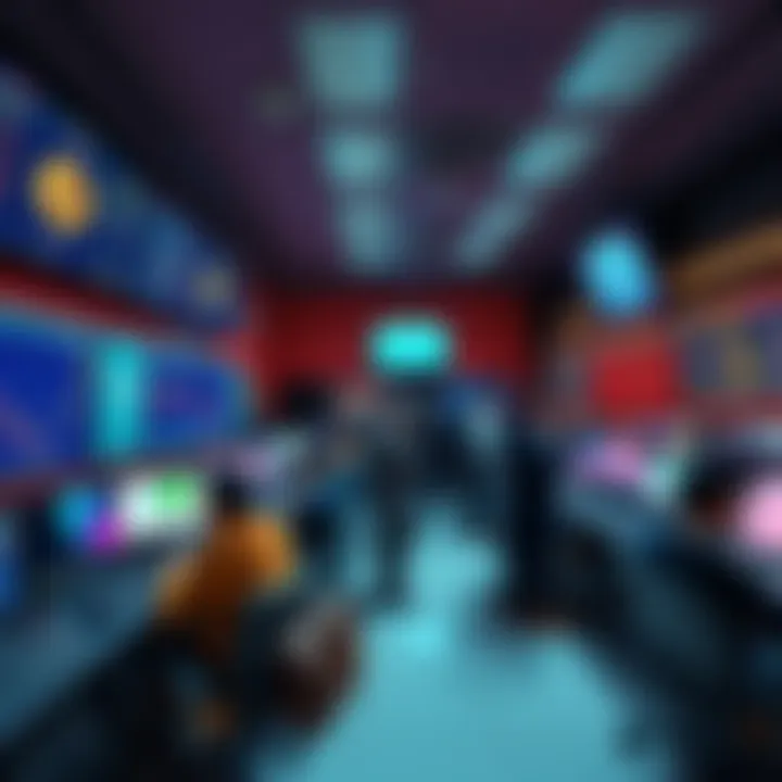 A large cryptocurrency exchange office in Iran, with people using computers and screens displaying digital currencies. A sense of finance and technology is in the air, illustrating the growing influen...