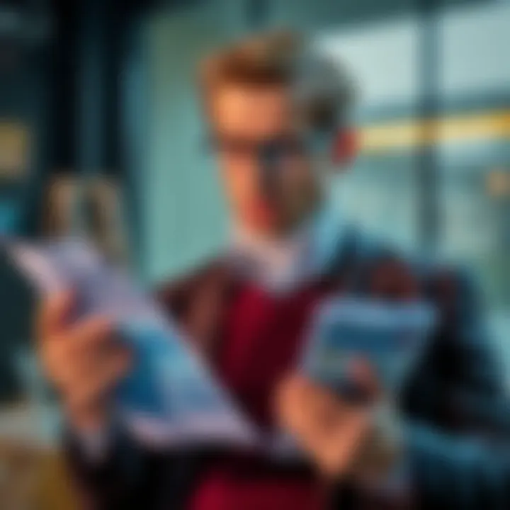 Irish businessman worried about fraud An Irish businessman looks distressed while holding his phone and papers showing financial losses due to a fraud scheme