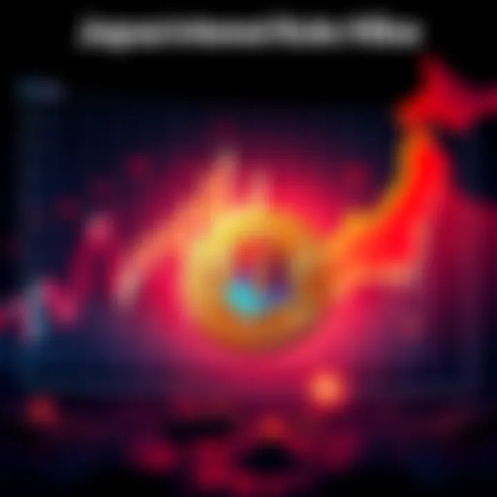 A graph showing rising interest rates in Japan with a Bitcoin symbol in the foreground