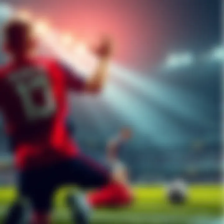 Joao Pedro taking a penalty shot while a defender blocks it with his hand during a football match