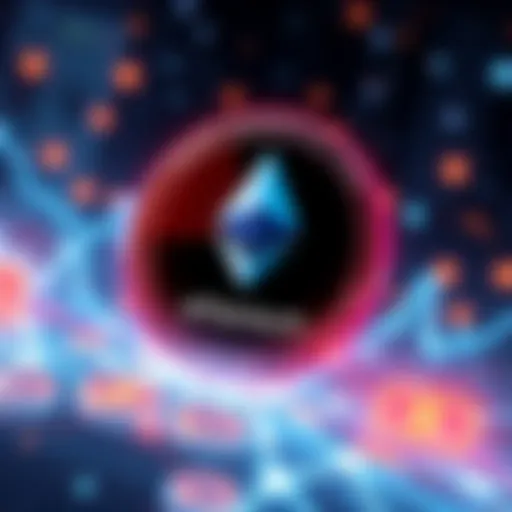 Graphic showing J.P. Morgan's tokenized money market fund on Ethereum blockchain, with digital currency symbols and finance icons