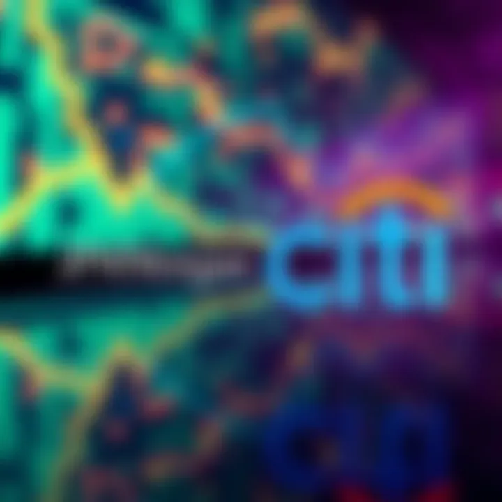 JPMorgan and Citi Blockchain Collaboration JPMorgan's logo alongside Citi's logo with a visual representation of blockchain technology in the background.