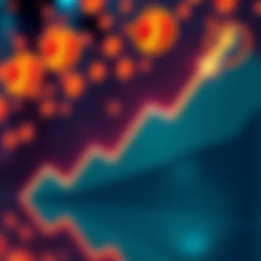 A digital representation of Jumptoken icons with a downward trend graph, showing user concerns about its value in Metamask.