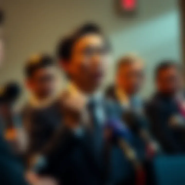 Justin Sun speaking at a press conference, discussing allegations against Trump's World Liberty Financial for creating a backdoor to steal tokens from investors.