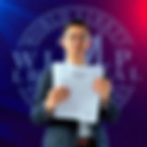 Justin Sun standing confidently, holding legal documents against a backdrop of World Liberty Financial logo, symbolizing his lawsuit against the Trump family's business.