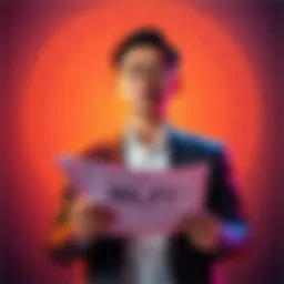 Justin Sun standing with legal documents against a backdrop of decentralized finance symbols