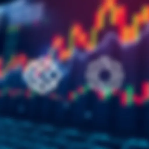 Logos of Kalshi and Polymarket with a financial graph in the background