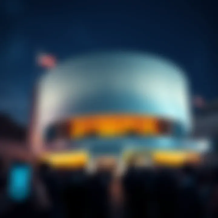 Celebration of Kangloth as the new owner of the Guggenheim Museum, showcasing the iconic building with a crowd cheering.