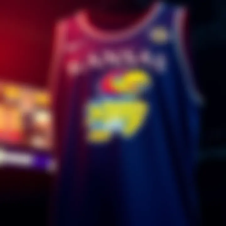 Kansas Athletics Jersey with XRP Logo Kansas Athletics basketball jersey featuring XRP cryptocurrency logo on the patch