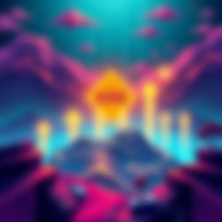 KAS Crypto Growth Strategy Illustration of a digital landscape with KAS logo and upward arrows symbolizing growth in the cryptocurrency market