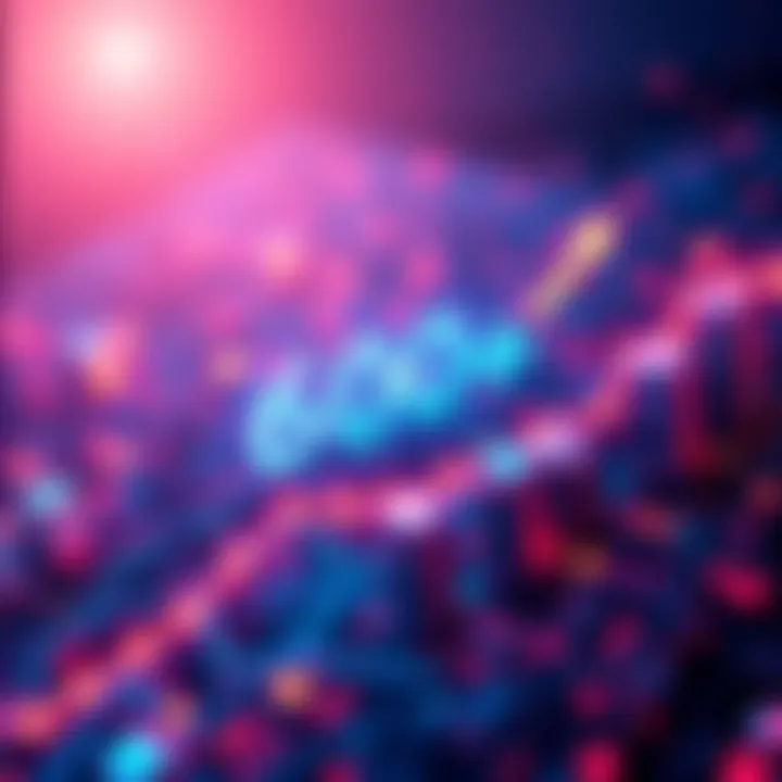 A digital representation of Kaspa's blockchain with symbols of 600 million transactions and upward arrows indicating growth.