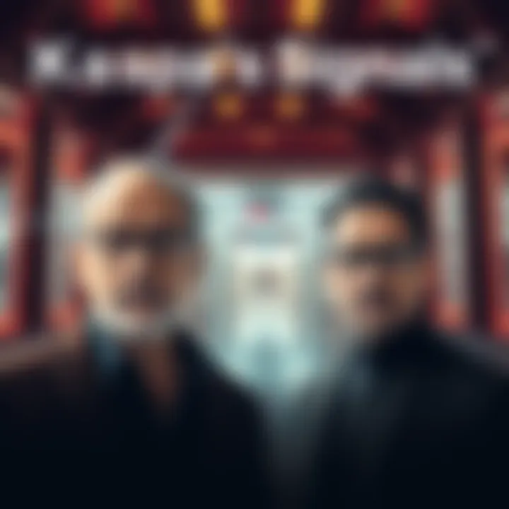 Kaspa's Architectural Reveal A graphic showcasing Kaspa's new architecture alongside portraits of Hans Moog and Yoni Sompolinsky, highlighting their connections to StarkWare.