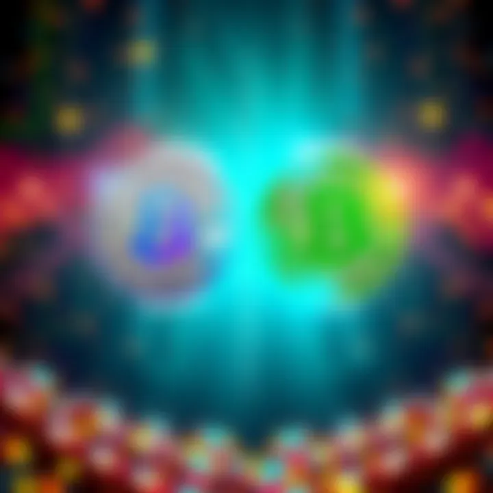 A side-by-side graphic showing Kaspa's blockchain structure alongside Bitcoin's, highlighting modern features of Kaspa that improve upon Bitcoin.