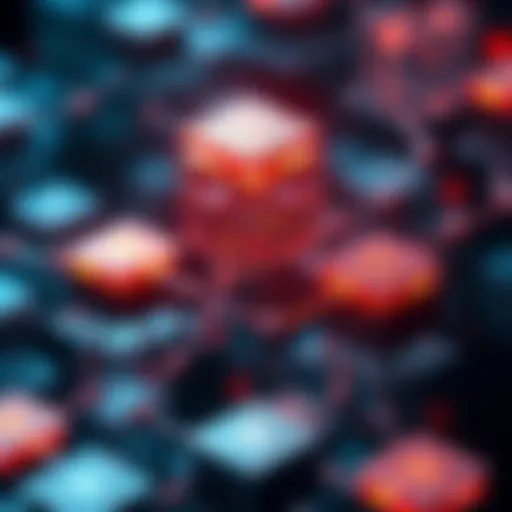 A visual representation of decentralized currency with multiple blocks connected in a network, symbolizing efficiency and resilience in finance.