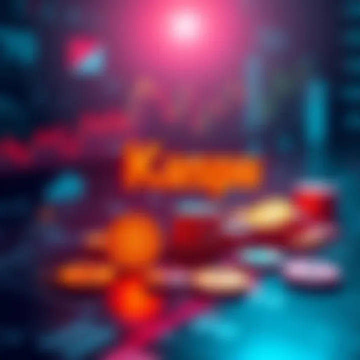 A visual representation of Kaspa's downturn in the cryptocurrency market featuring a downward trend graph and symbols of digital currencies.