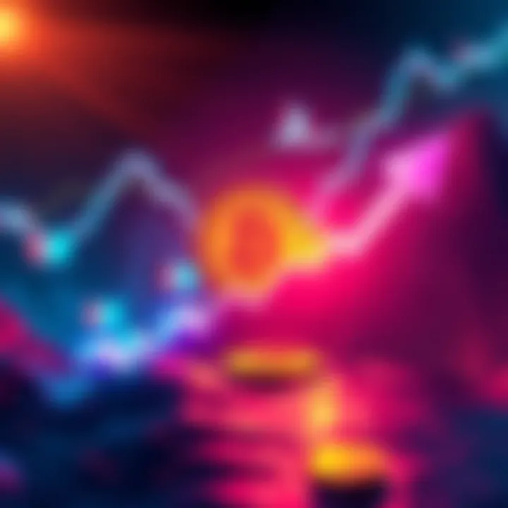 An illustration showing Kaspa logo outperforming Bitcoin with an upward trending graph in a bearish market