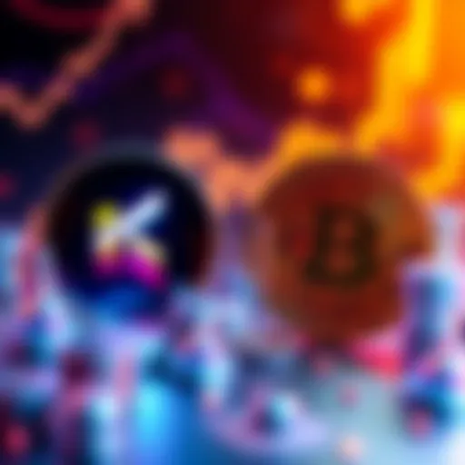 A graphic comparing Kaspa and XRP as payment options for central banks, with visual representations of the two cryptocurrencies and financial icons.