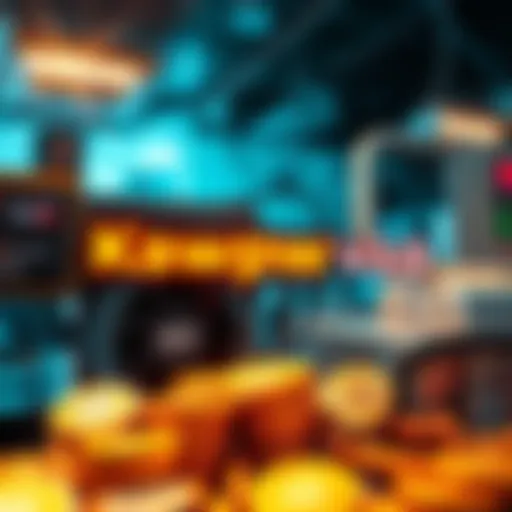 A graphic showing the Kawpow v2.0 logo with mining equipment and digital coins symbolizing increased profits