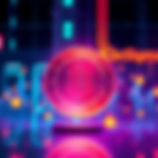 Illustration of KBC Bank's logo with digital currency symbols