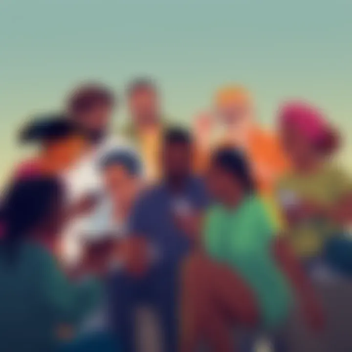 Kendu Attitude Illustration An illustration showing diverse people engaging in community activities, reflecting the Kendu Attitude with a focus on collaboration and personal growth.