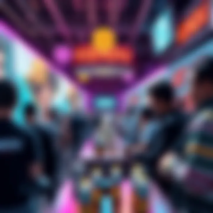 A group of people participating in a community event for Kendu, showcasing energy drinks and art murals that represent crypto values.