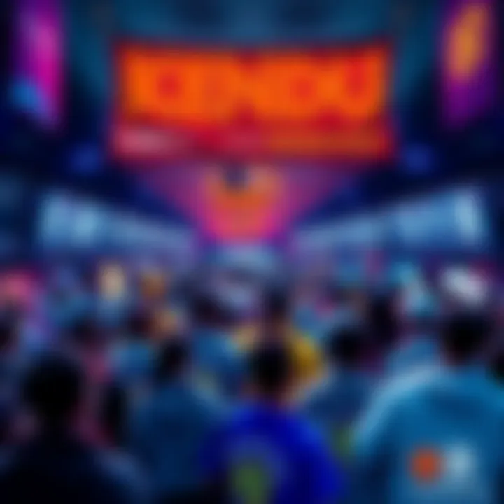 A vibrant community of people celebrating the Kendu memecoin with banners and digital displays, showcasing their enthusiasm for growth and impact.