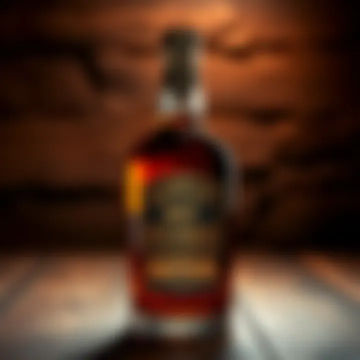 Kentucky Boy Bourbon Bottle A Kentucky Boy Bourbon bottle with a rustic background showcasing its label and packaging.