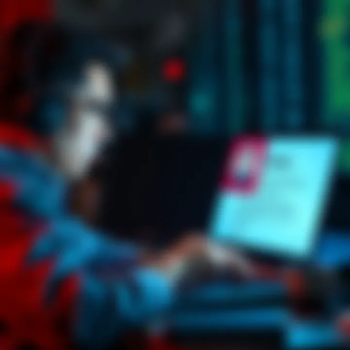 A person looking frustrated while checking their Kraken account on a laptop, with a visible screen showing a warning about account restrictions