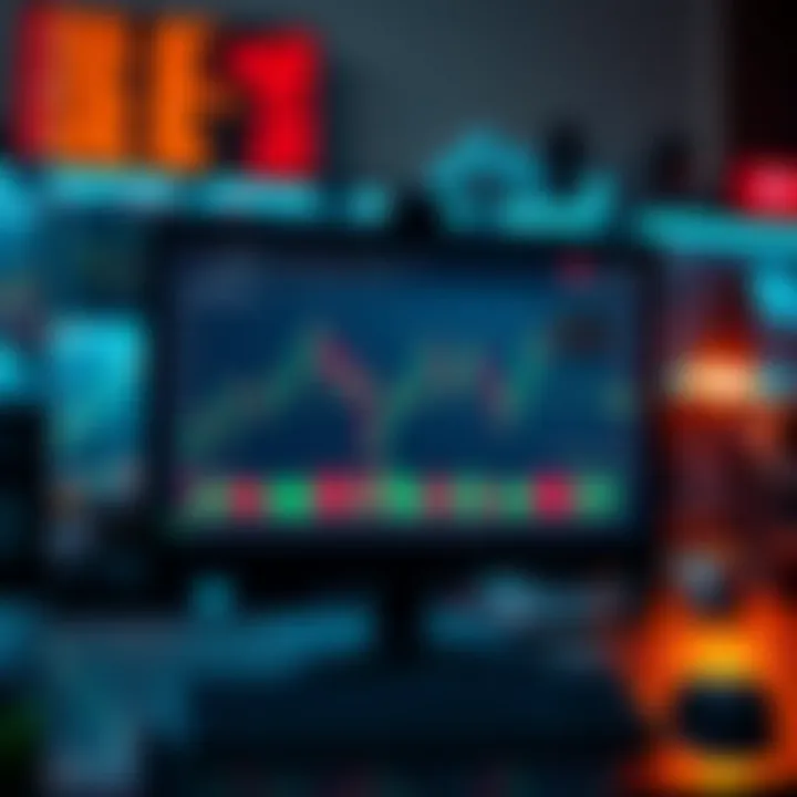 A computer screen displaying a trading chart with default colors and time settings, highlighting the reset issue faced by Kraken Pro users.