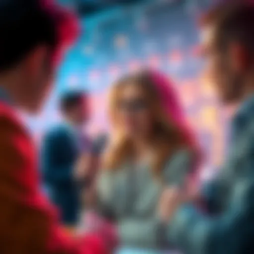 Ksenia speaking with crypto professionals about market trends