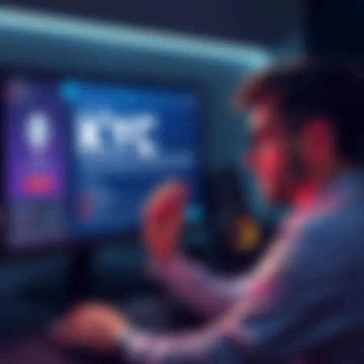 A person frustrated while looking at a computer screen showing KYC issues and mainnet transfer errors.