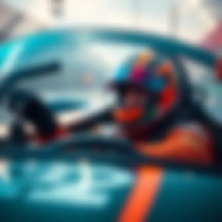 Lando Norris in a racing car, promoting Hedera's 'What Drives You' challenge, showcasing his passion for racing and engagement with fans.
