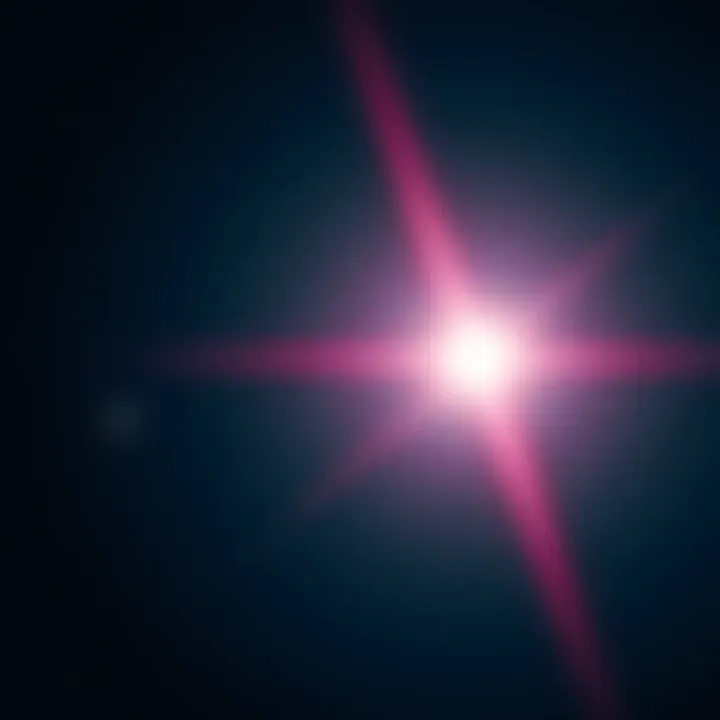 A bright laser beam shot into a dark sky filled with stars, symbolizing the chance of hitting something in the vast universe.