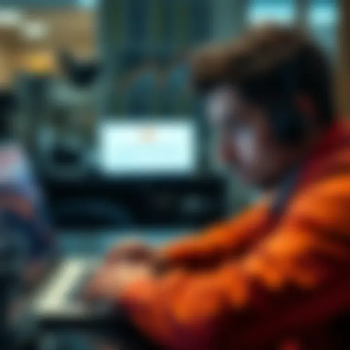 Ledger Live Update Concern A worried Bitcoin user looking at their laptop with a Ledger Live update screen showing an alert about their wallet security.