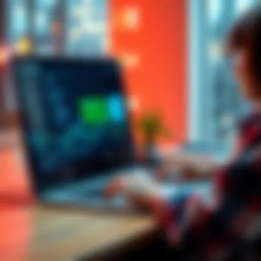 A person using a laptop to update ledger software on a Windows operating system