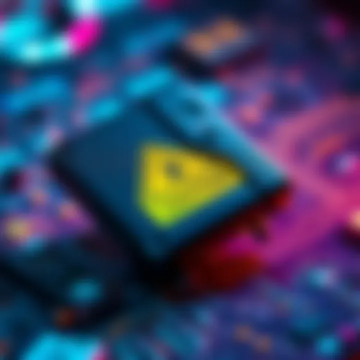 A Ledger hardware wallet with a caution sign indicating potential security risks from compromised devices sold by resellers.