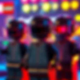 LEGO figures of Daft Punk showcasing their iconic helmets and outfits