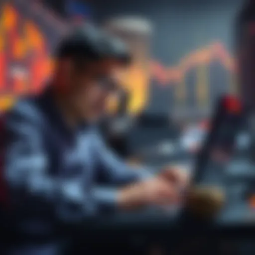 A person analyzing crypto trading platforms on a laptop, focusing on trust and safety in their choices.