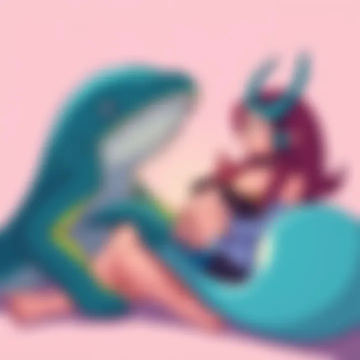 Leviathan and Rapi Parenting Styles An illustration showing Leviathan, a strict and dedicated mother figure, alongside Rapi, a more relaxed and less involved mom, both depicted with Only One in a playful setting.