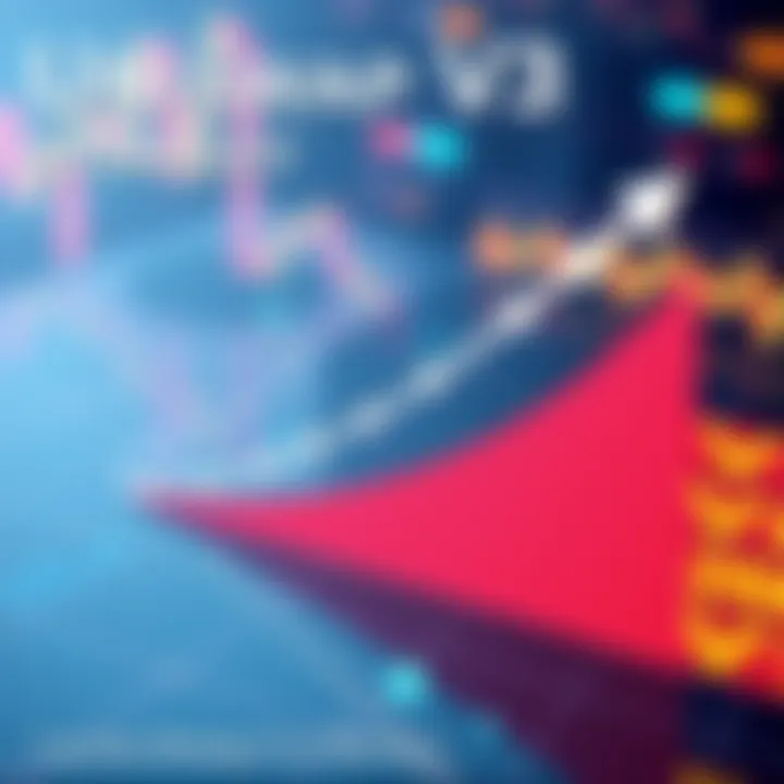 Illustration of a graph showing segmented liquidity ranges with arrows pointing to narrow segments for Uniswap V3. A visual representation of improved fee efficiency and passive income generation thro...