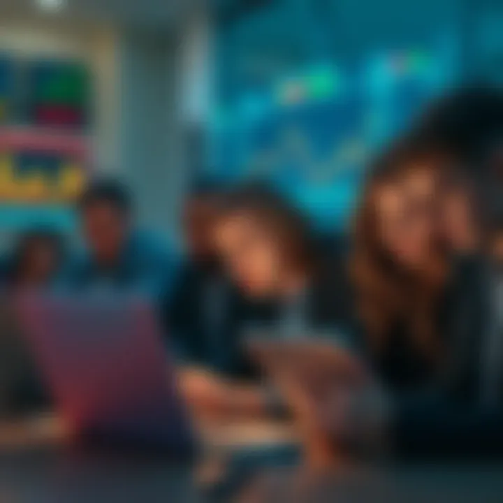 A group of people looking frustrated at their laptops while analyzing DeFi market charts and fees
